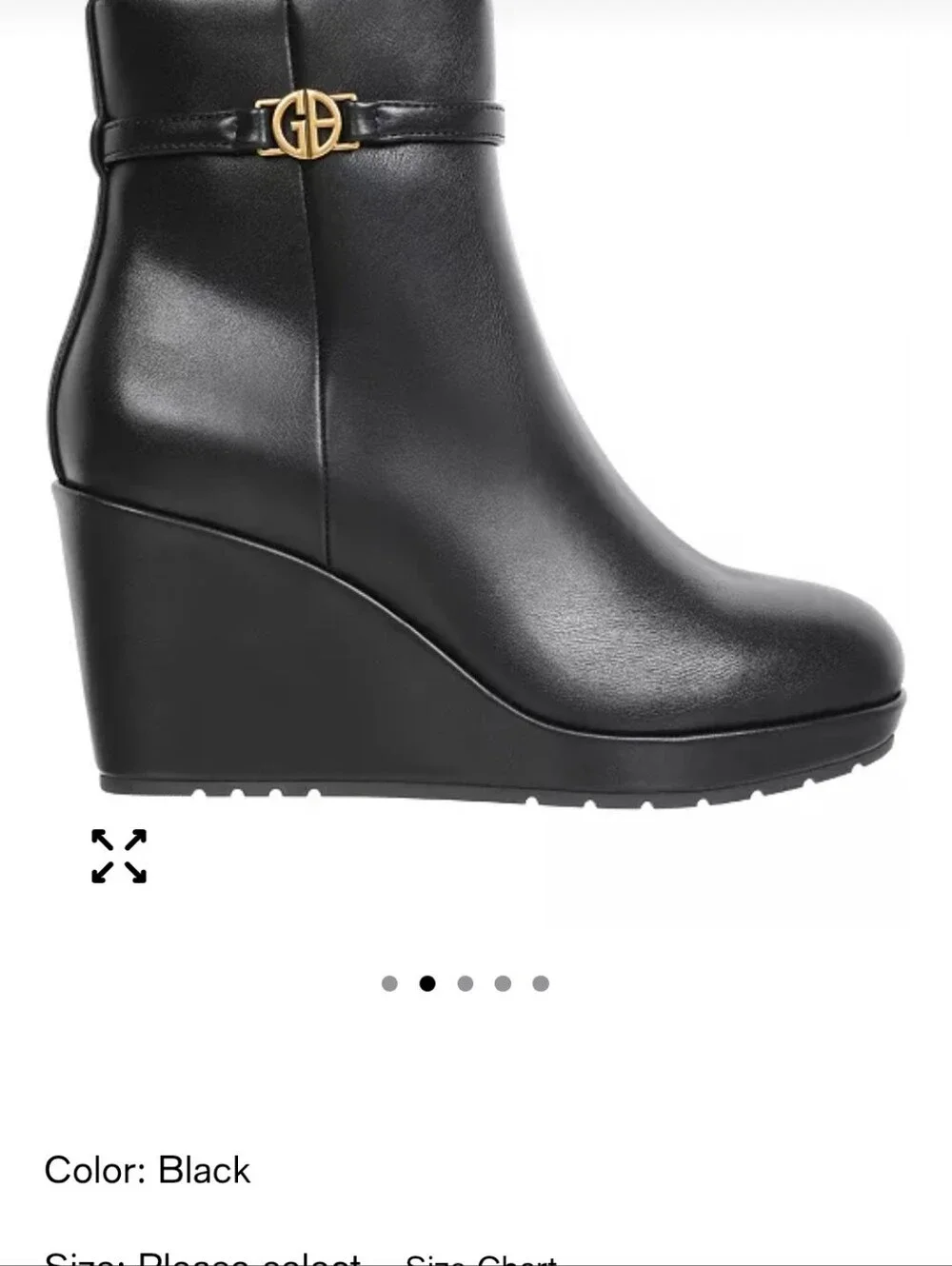 Gianni Bini Black Wedge Ankle Boots
